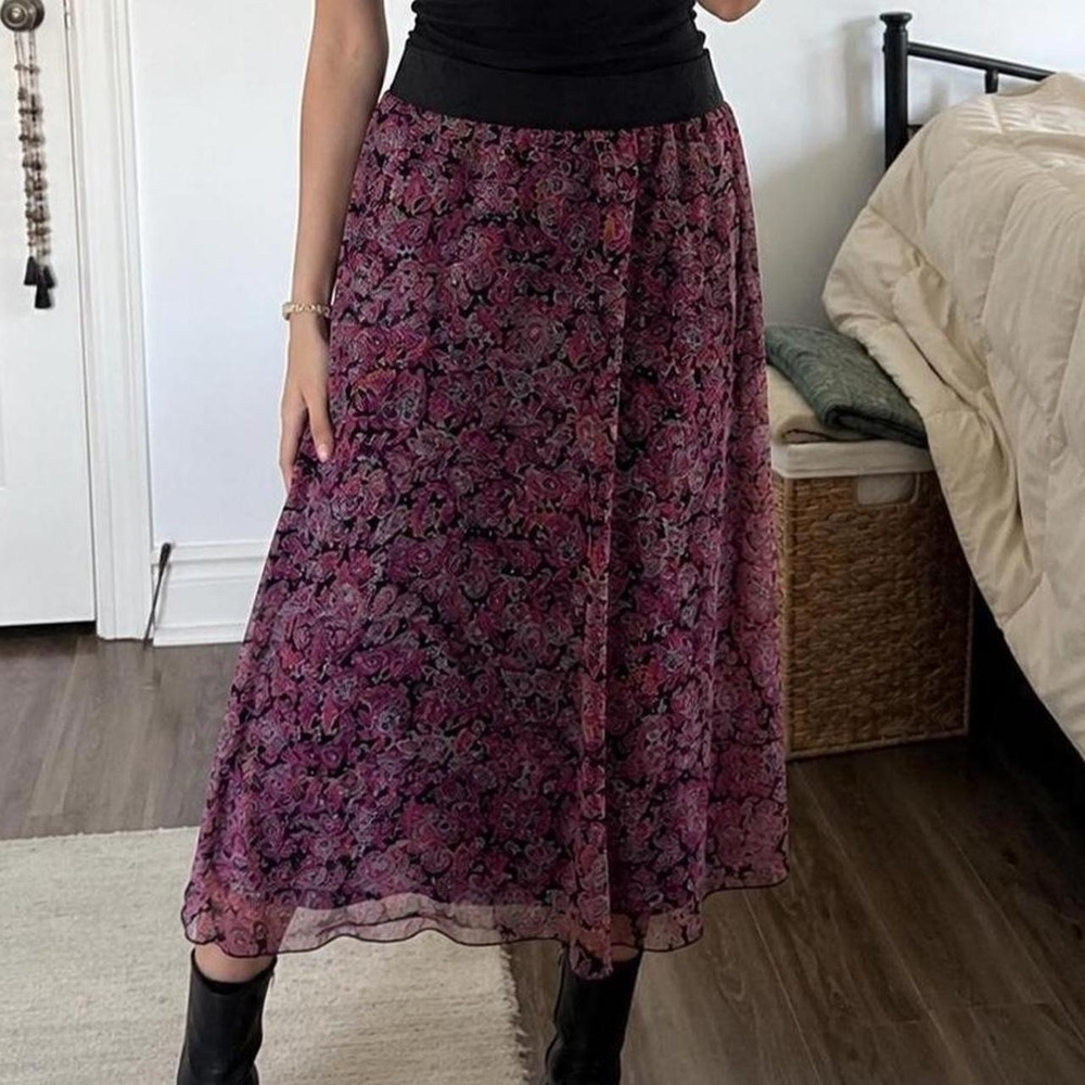 Lularoe Paisley‎ Midi Skirt Pink Y2k Large